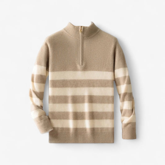 Jersey de Lana Merino con Medio Cuello y Cremallera