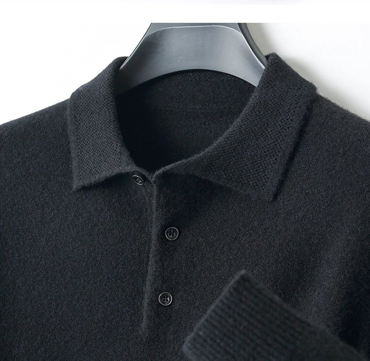 Jersey de Lana Merino Cuello Polo