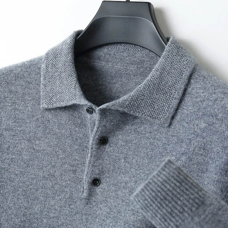 Jersey de Lana Merino Cuello Polo