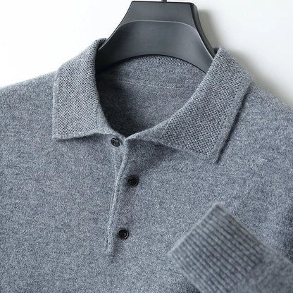 Jersey de Lana Merino Cuello Polo