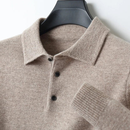 Jersey de Lana Merino Cuello Polo