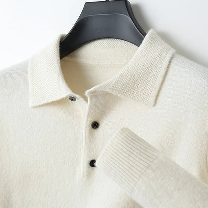Jersey de Lana Merino Cuello Polo