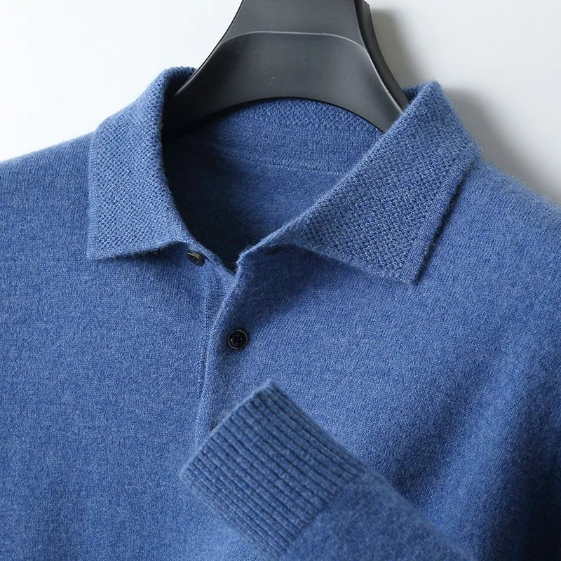 Jersey de Lana Merino Cuello Polo