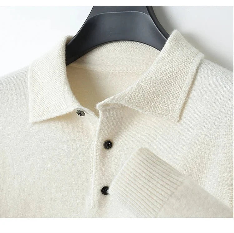 Jersey de Lana Merino Cuello Polo