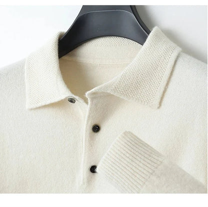 Jersey de Lana Merino Cuello Polo