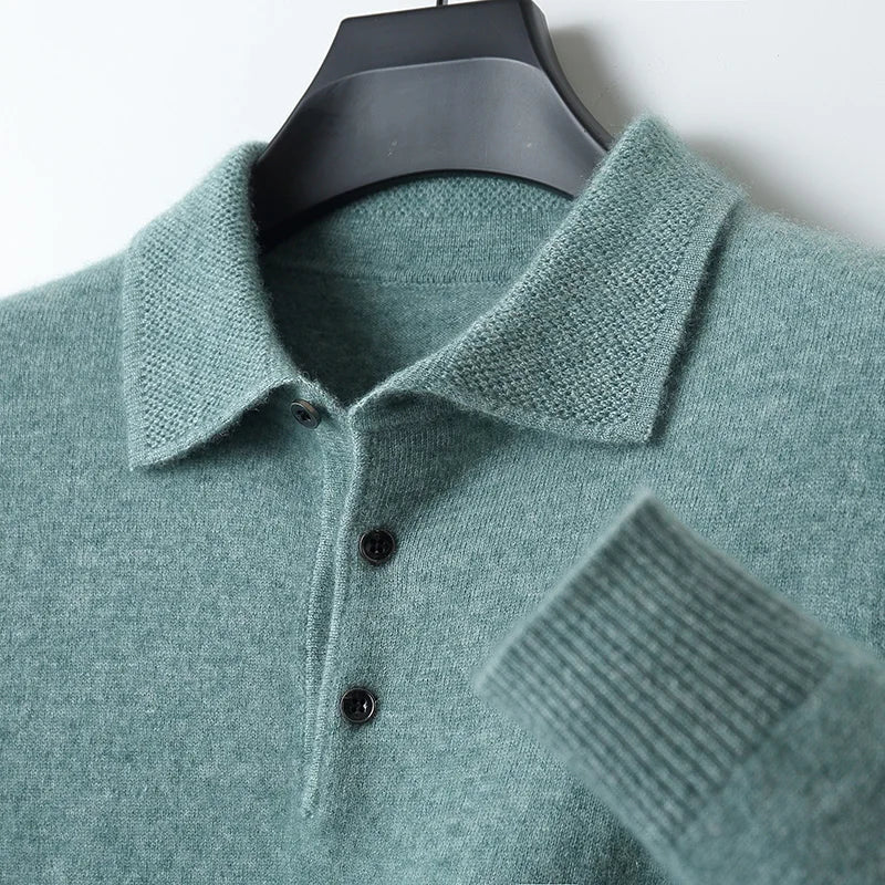 Jersey de Lana Merino Cuello Polo