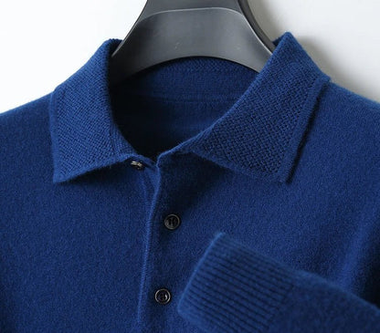 Jersey de Lana Merino Cuello Polo