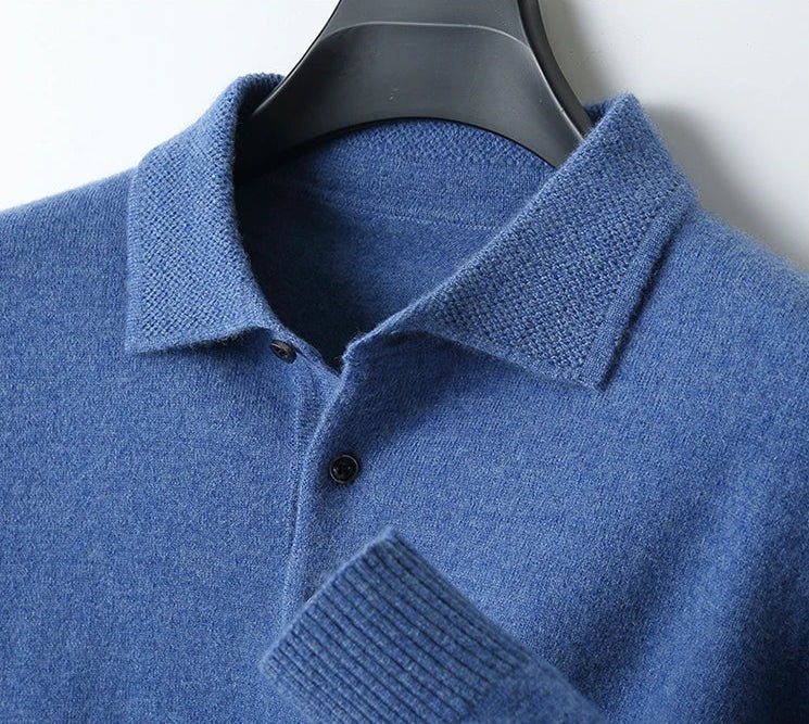 Jersey de Lana Merino Cuello Polo
