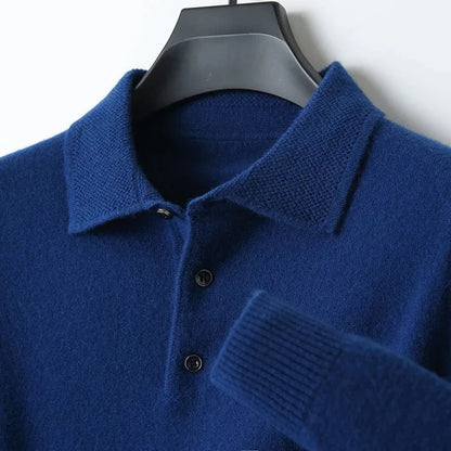 Jersey de Lana Merino Cuello Polo