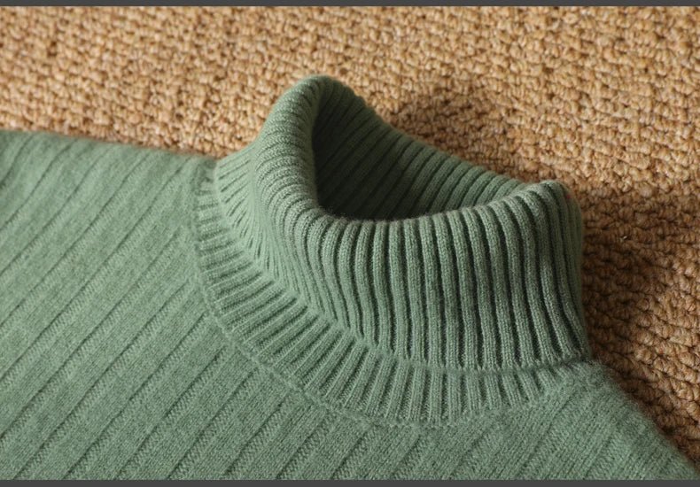 Jersey de Lana Merino Cuello Vuelto de Invierno