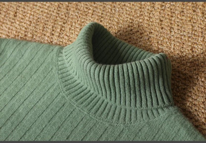 Jersey de Lana Merino Cuello Vuelto de Invierno
