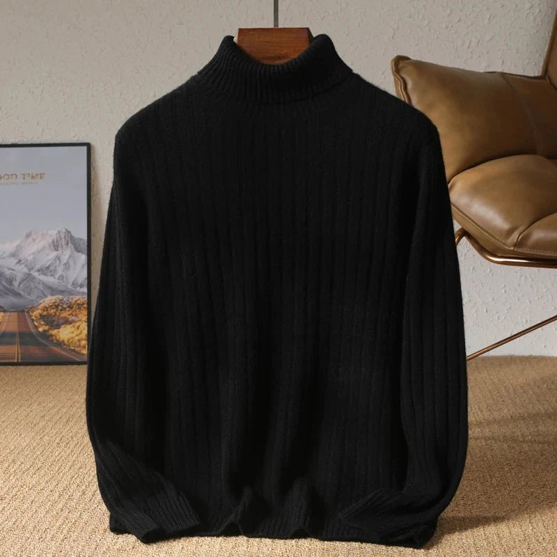 Jersey de Lana Merino Cuello Vuelto de Invierno