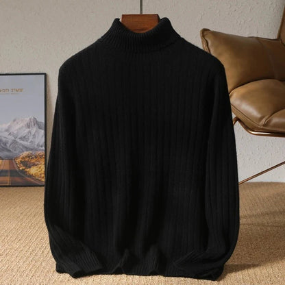 Jersey de Lana Merino Cuello Vuelto de Invierno