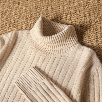 Jersey de Lana Merino Cuello Vuelto de Invierno