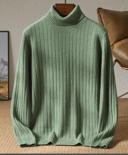 Jersey de Lana Merino Cuello Vuelto de Invierno