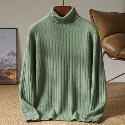 Jersey de Lana Merino Cuello Vuelto de Invierno