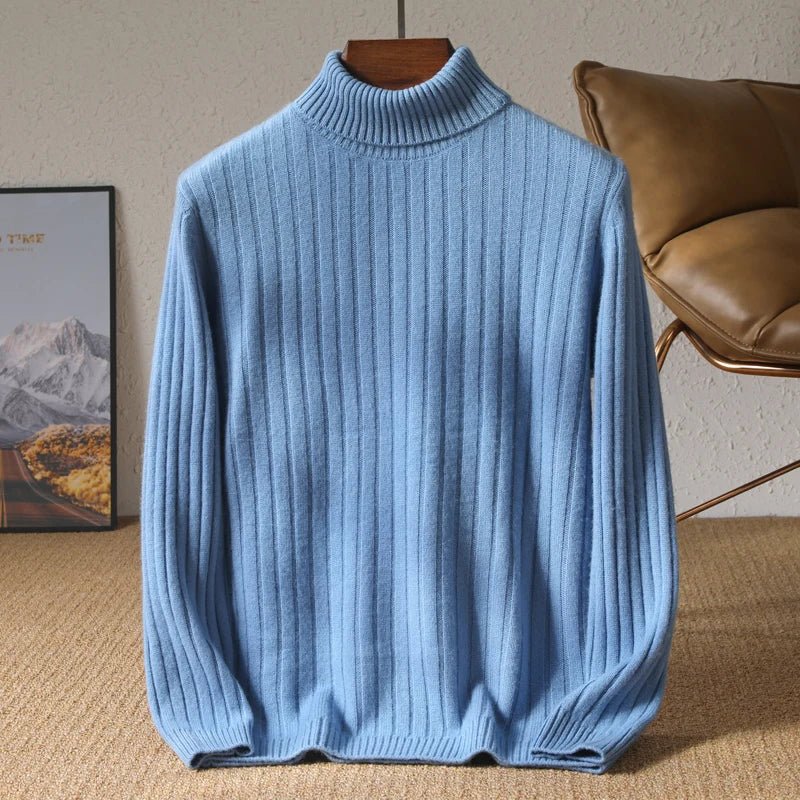 Jersey de Lana Merino Cuello Vuelto de Invierno