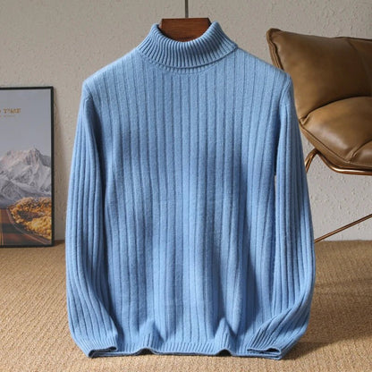 Jersey de Lana Merino Cuello Vuelto de Invierno