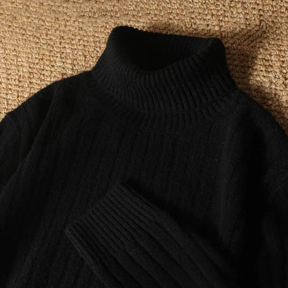 Jersey de Lana Merino Cuello Vuelto de Invierno