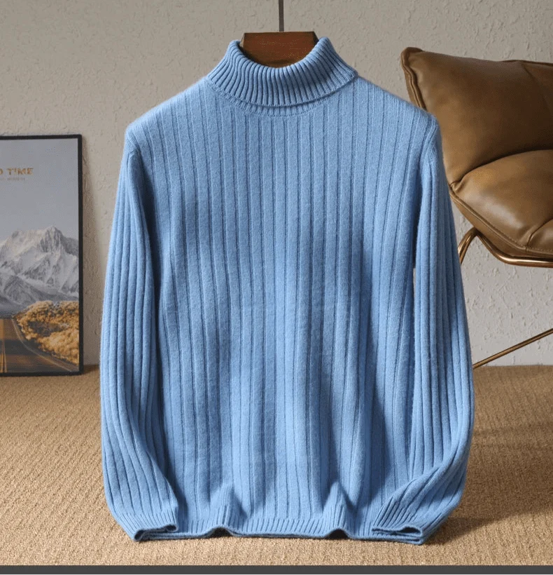 Jersey de Lana Merino Cuello Vuelto de Invierno