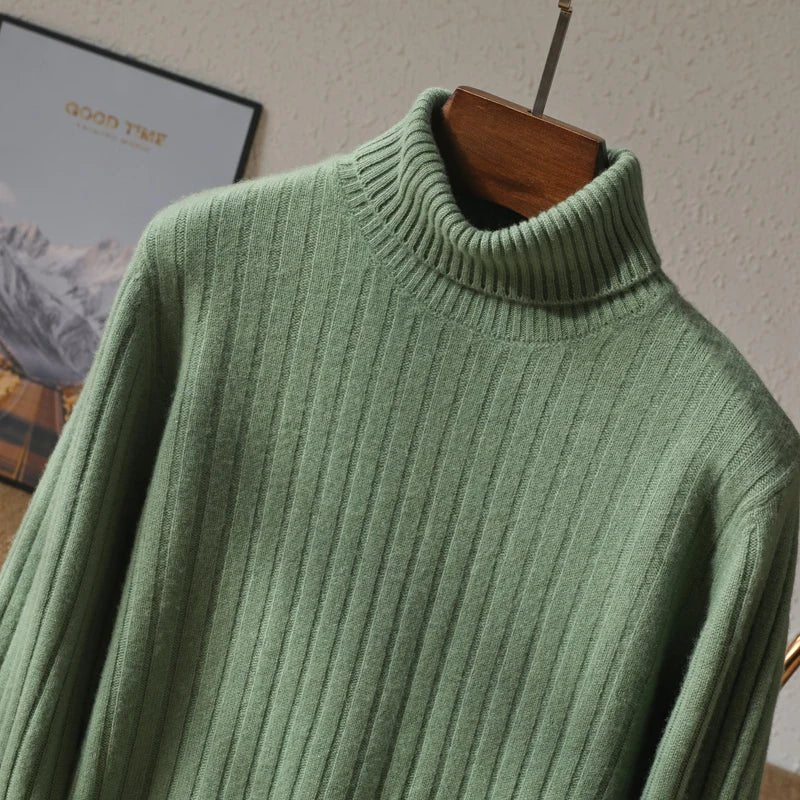 Jersey de Lana Merino Cuello Vuelto de Invierno