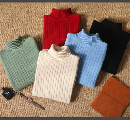 Jersey de Lana Merino Cuello Vuelto de Invierno