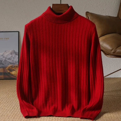 Jersey de Lana Merino Cuello Vuelto de Invierno