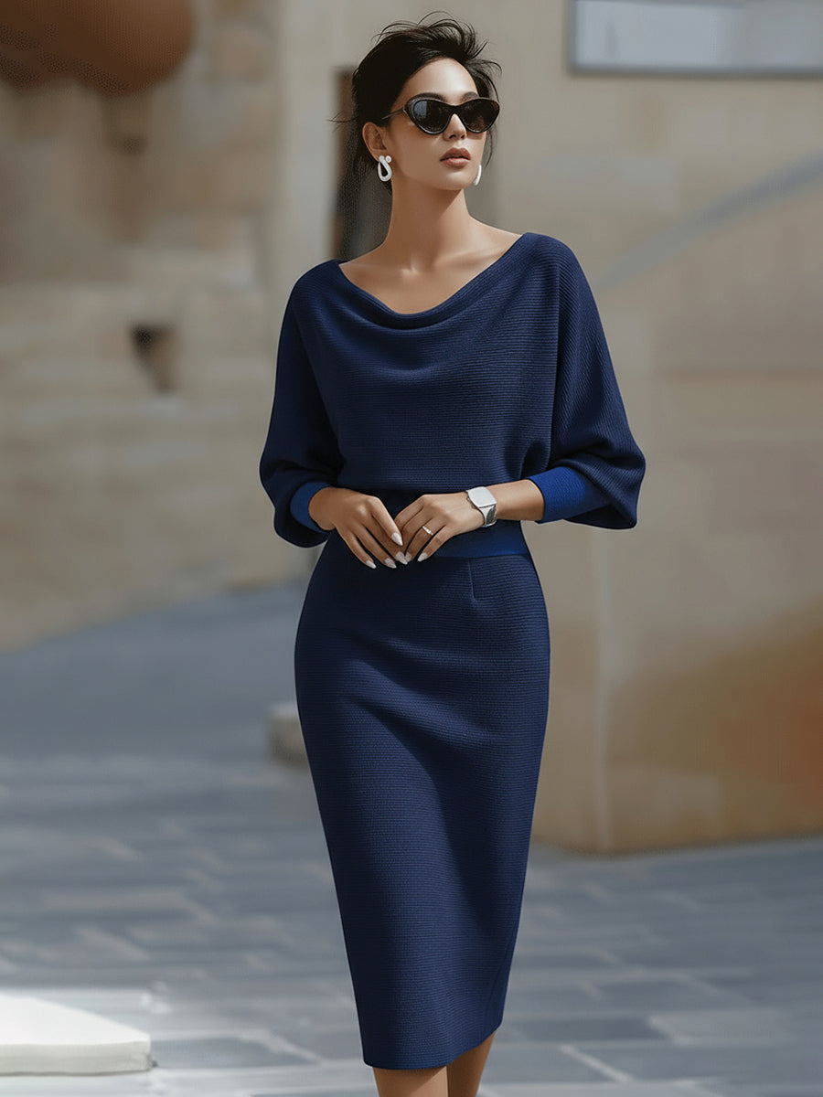 Clarisse | Vestido Midi Drapeado Elegante e Intemporal