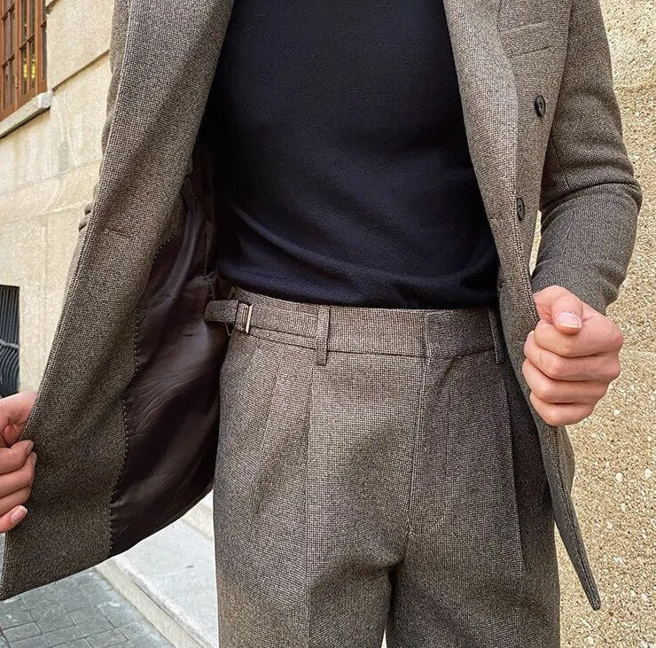 Traje Cruzado de Estilo Italiano para Hombre