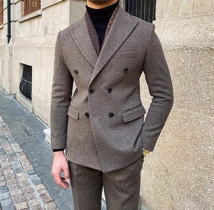 Traje Cruzado de Estilo Italiano para Hombre