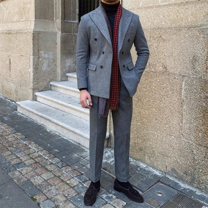 Traje Cruzado de Estilo Italiano para Hombre