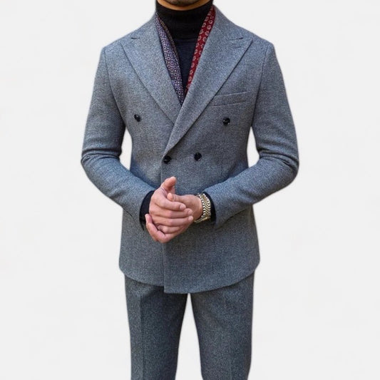 Traje Cruzado de Estilo Italiano para Hombre