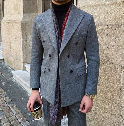 Traje Cruzado de Estilo Italiano para Hombre