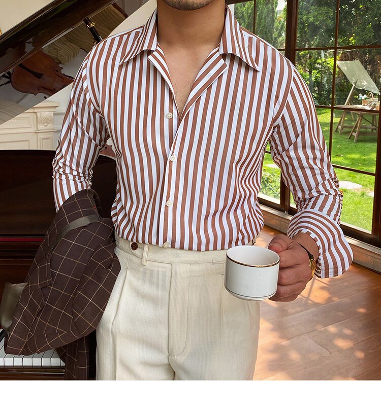 Camisa Formal de Oficina a Rayas