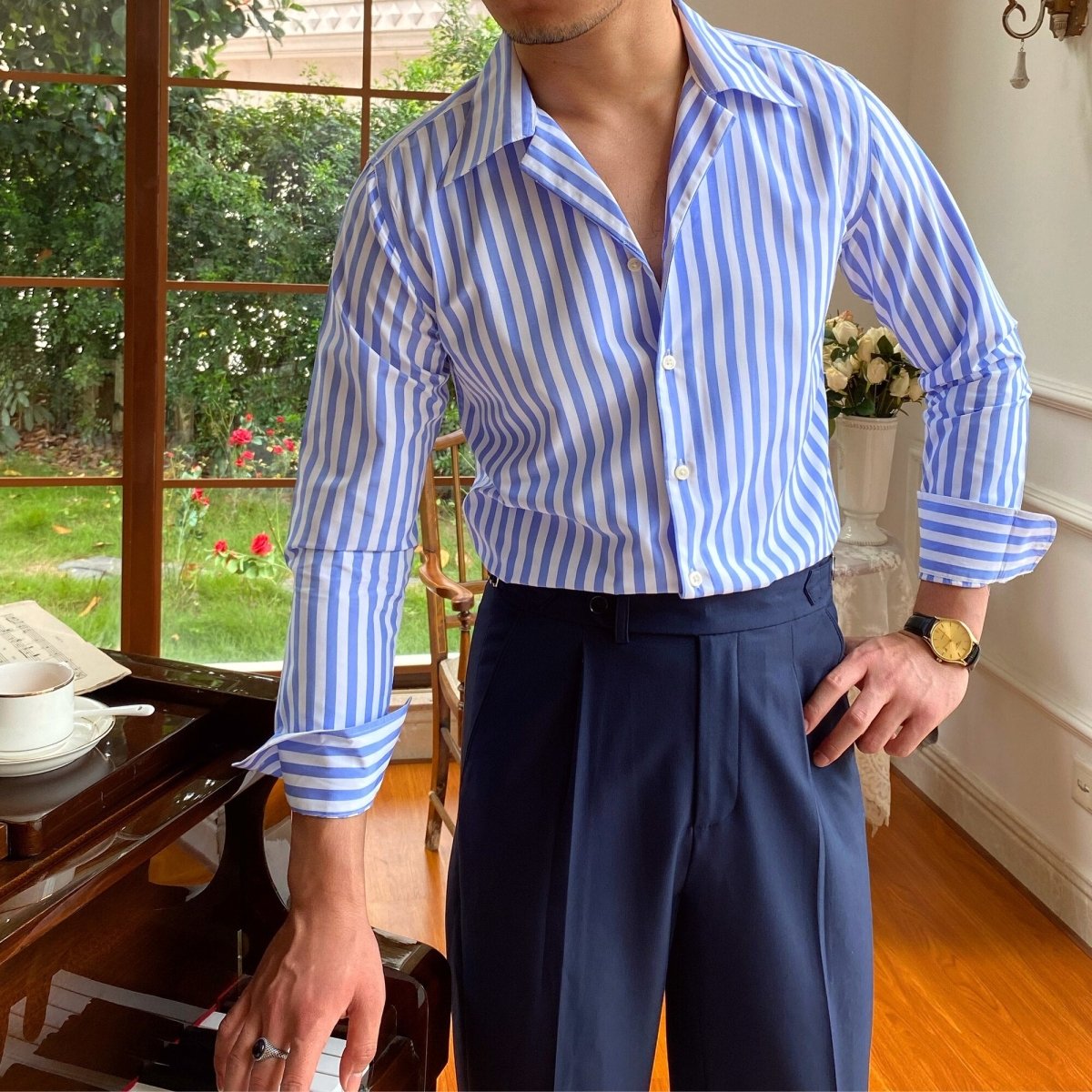 Camisa Formal de Oficina a Rayas