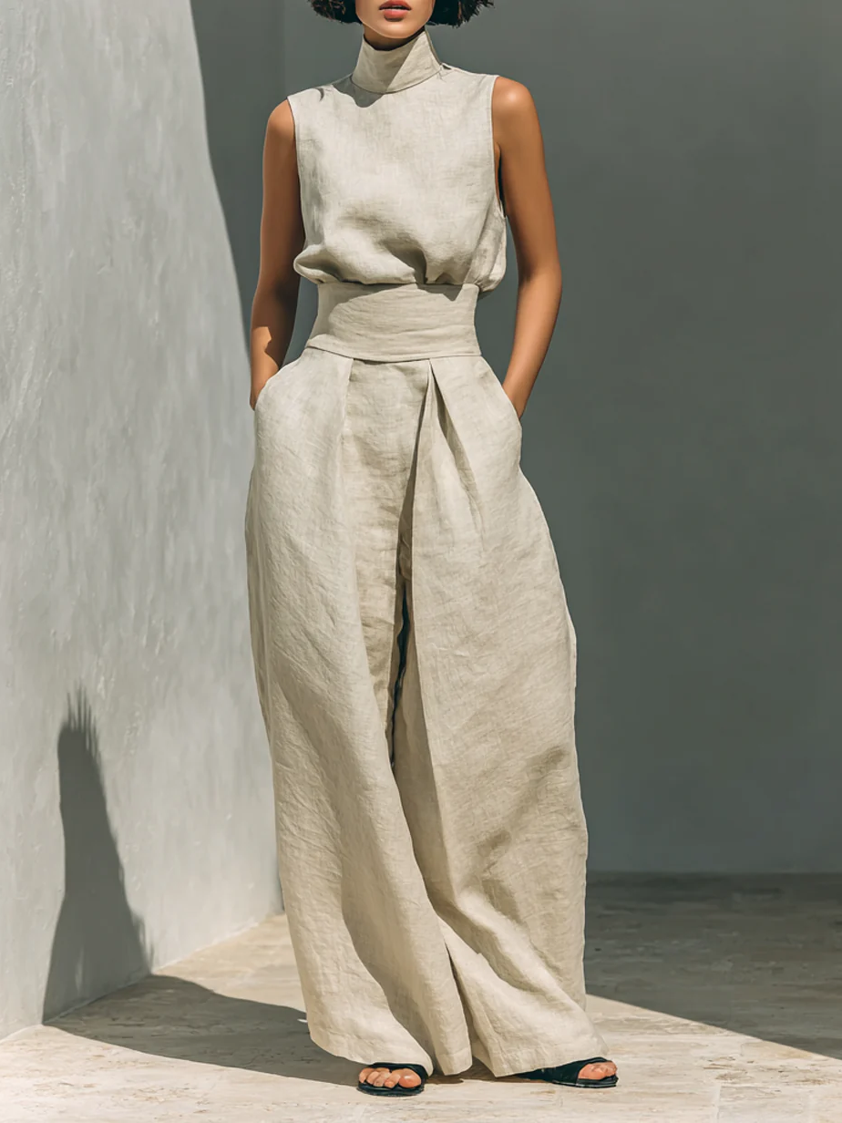 | Ensemble Large en Lin Élégant Ariana
