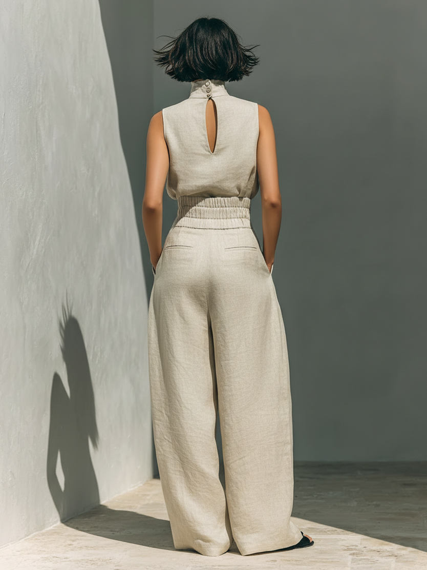 | Ensemble Large en Lin Élégant Ariana
