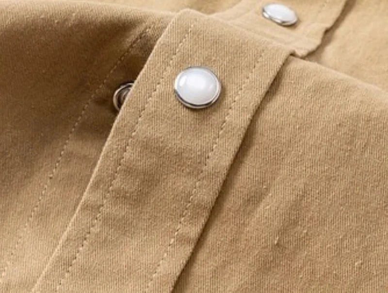 Camisa Utilitaria de Algodón con Botones para Hombre