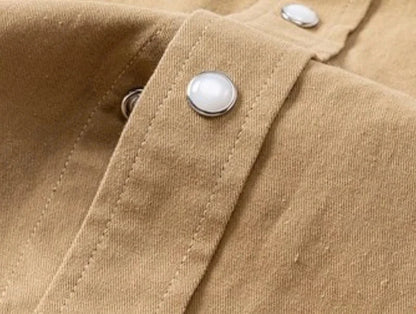 Camisa Utilitaria de Algodón con Botones para Hombre