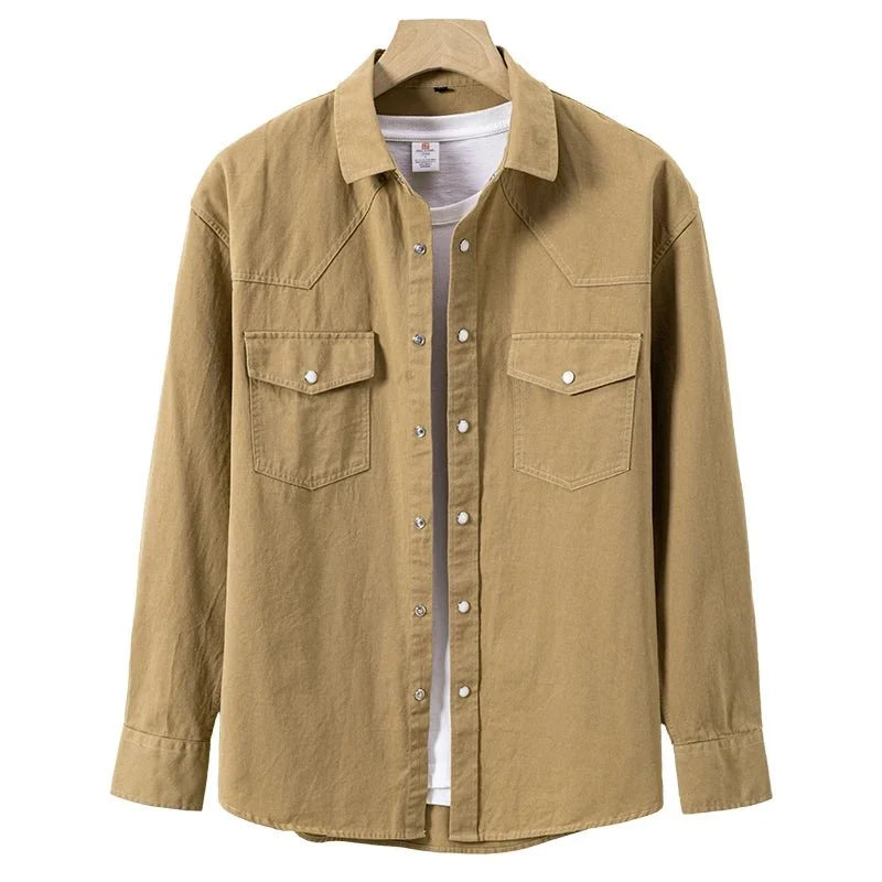 Camisa Utilitaria de Algodón con Botones para Hombre