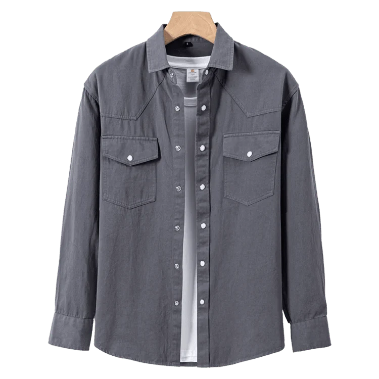 Camisa Utilitaria de Algodón con Botones para Hombre