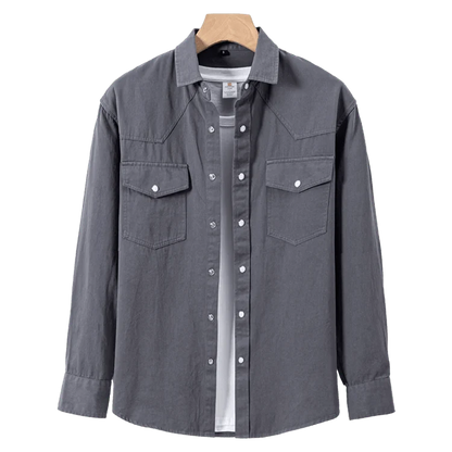 Camisa Utilitaria de Algodón con Botones para Hombre