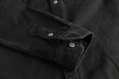 Camisa de Manga Larga Cargo Retro Gruesa