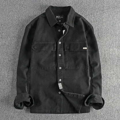 Camisa de Manga Larga Cargo Retro Gruesa