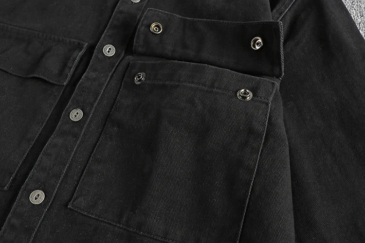 Camisa de Manga Larga Cargo Retro Gruesa
