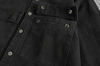 Camisa de Manga Larga Cargo Retro Gruesa