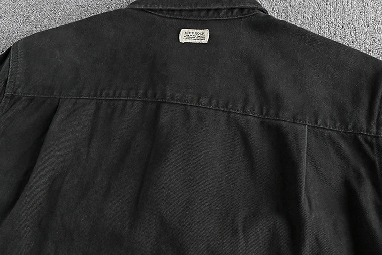 Camisa de Manga Larga Cargo Retro Gruesa