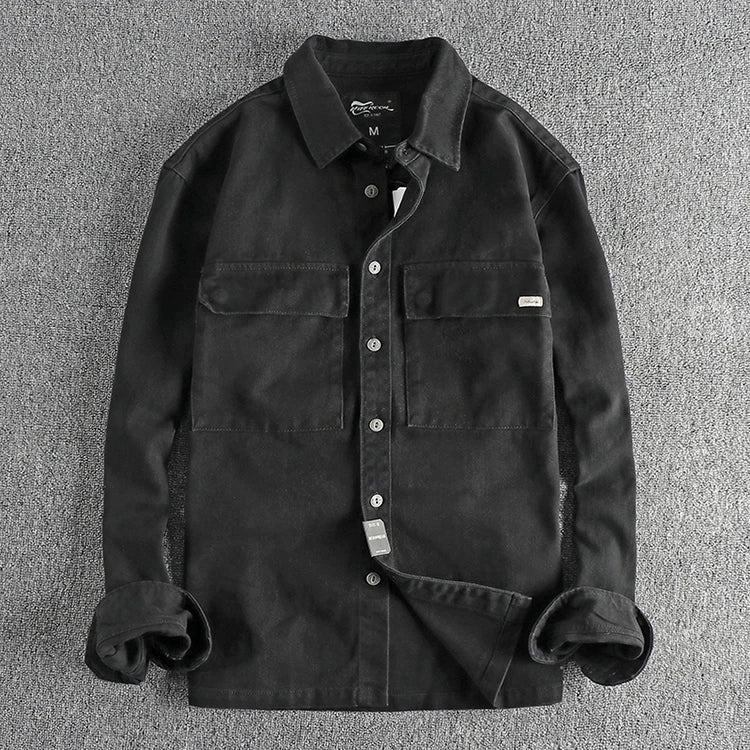 Camisa de Manga Larga Cargo Retro Gruesa