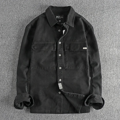 Camisa de Manga Larga Cargo Retro Gruesa