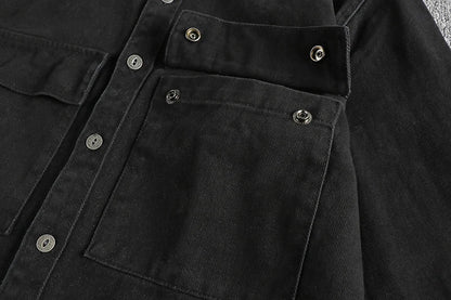 Camisa de Manga Larga Cargo Retro Gruesa